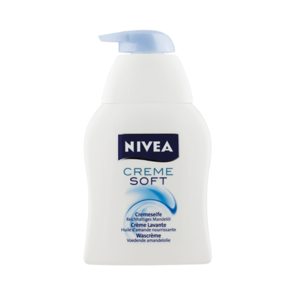 Nivea Creme Soft, Cremeseife mit Mandeloel, Original Pumpe, 250ml